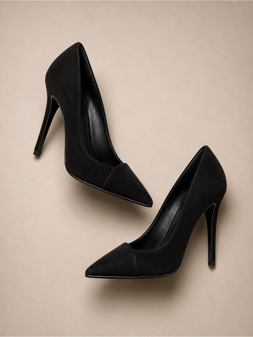 Giuseppe Zanotti Black Suede Pointed Toe Stiletto Pumps Size 37.5 Made in Italy